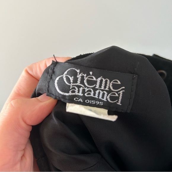 [XS/S] Vintage 100% Real Suede Black Midi Length Pencil Skirt Stunning - Picture 15 of 16